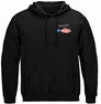 Patriotic Striped Bass Fishing 8oz 50/50 Black Hooded Sweat Shirt