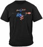Patriotic Blackfish Fishing 100% Cotton Black T-Shirt