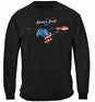 Patriotic Blackfish Fishing 100% Cotton Black Long Sleeve T-Shirt