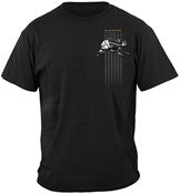Black Flag Patriotic Blackfish Fishing 100% Cotton Black T-Shirt