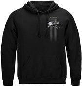 Black Flag Patriotic Blackfish Fishing 8oz 50/50 Black Hooded Sweat Shirt