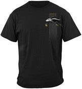 Black Flag Patriotic Bone Fish Fishing 100% Cotton Black T-Shirt
