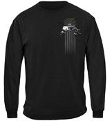 Black Flag Patriotic Catfish Fishing 100% Cotton Black Long Sleeve T-Shirt