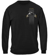 Black Flag Patriotic Sailfish Fishing 100% Cotton Black Long Sleeve T-Shirt