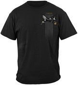 Black Flag Patriotic Tarpon Fishing 100% Cotton Black T-Shirt