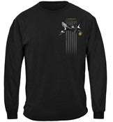 Black Flag Patriotic Tarpon Fishing 100% Cotton Black Long Sleeve T-Shirt