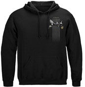 Black Flag Patriotic Tarpon Fishing 8oz 50/50 Black Hooded Sweat Shirt