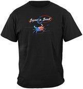 Patriotic Bone Fish Fishing 100% Cotton Black T-Shirt