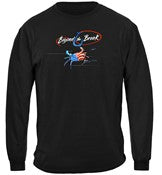 Patriotic Bone Fish Fishing 100% Cotton Black Long Sleeve T-Shirt