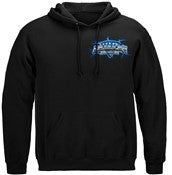 American's Electrician Blue Collar Worker 8oz 50/50 Black Hooded Sweat Shirt