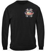 American's Iron Blue Collar Worker 100% Cotton Black Long Sleeves T-Shirt
