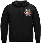 American's Iron Blue Collar Worker 8oz 50/50 Black Hooded Sweat Shirt