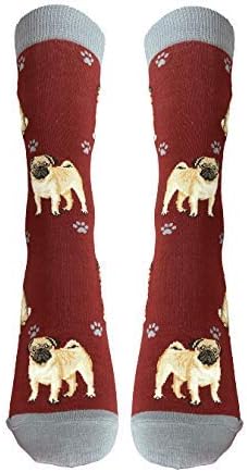 Happy Tails Pug Tan Socks Pet Lovers Soft Socks One Size Fit Most