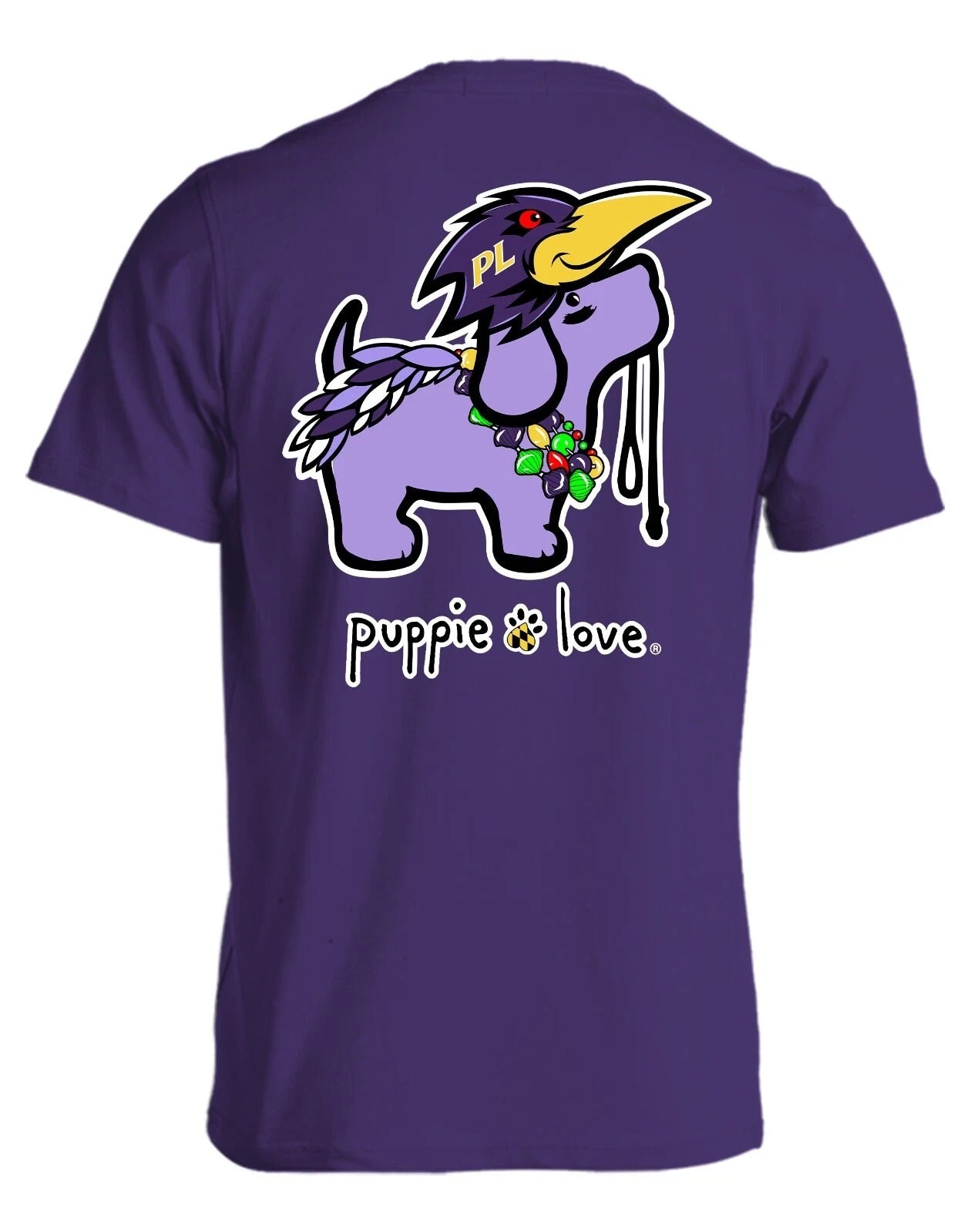 New PUPPIE LOVE RAVENS MASCOT SHORT SLEEVE SHIRT