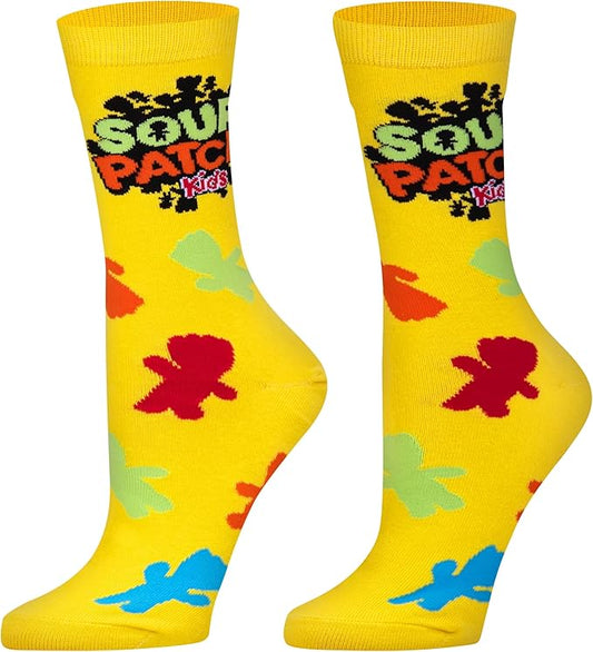 Cool Socks, Women's Funny Novelty Socks, Sour Patch Kids Crew, Adult Medium